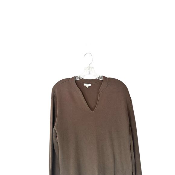 J. Jill Brown Basic Long Sleeve Casual V-Neck Mock Neck Knit Sweater Size XL - Picture 3 of 12